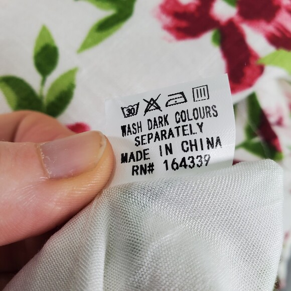 US 8 Petal & Pup Fyrsil Dress White Floral Rayon Linen Midi Length Sleeveless - Picture 11 of 13